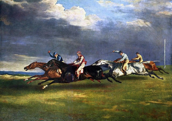 テオドール・ジェリコー 1821年エプソムのダービー、高品質の油絵複製