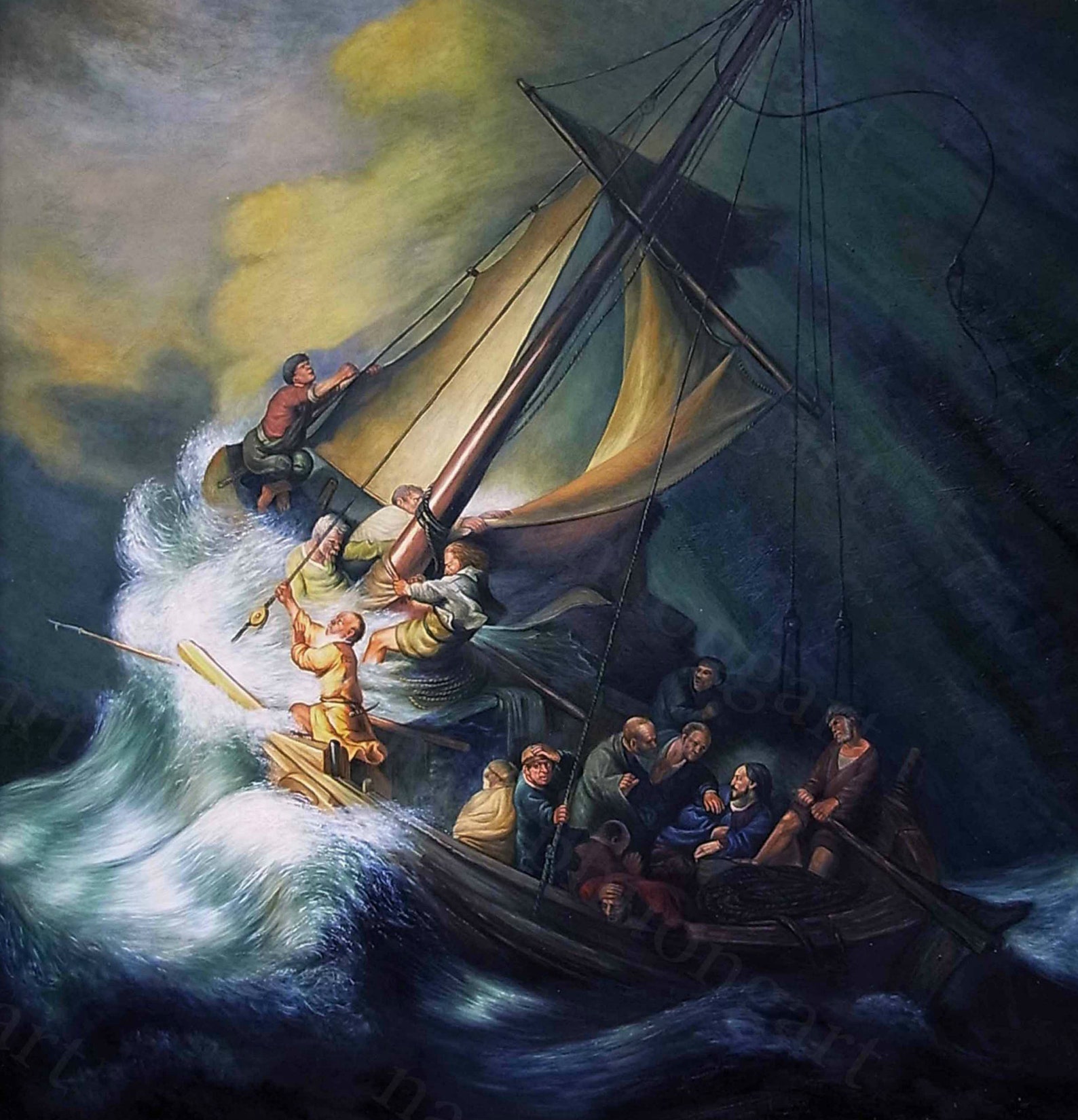 Rembrandt Van Rijn Christ in the Storm on the Sea of Galilee - Etsy