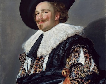 フランス・ハルス作「笑う騎士」（1624年）、美術館級の手描き油彩複製