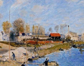 アルフレッド・シスレー作「波止場の砂浜、ポート＝マルリー」（1875年