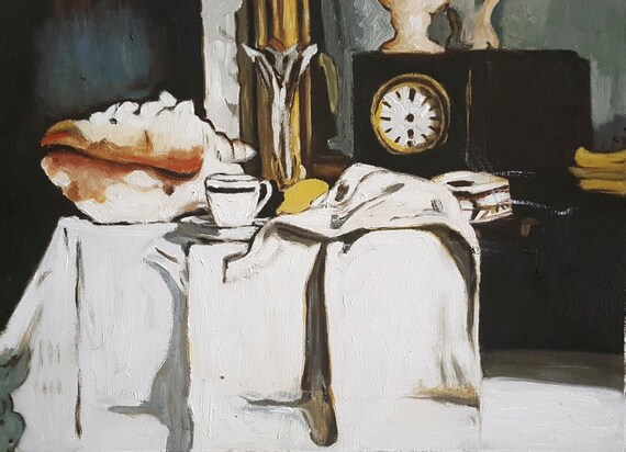 絵画 SS Paul Cezanne Pendule Noire or the Black Marble Clock 1869–1871