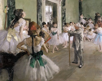 エドガー・ドガ「ダンス教室」1874年、高品質手描き油絵複製、オルセー