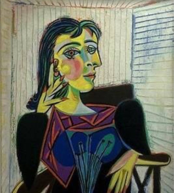 パブロ・ピカソ「ドラ・マールの肖像」1937年、手描き油絵複製