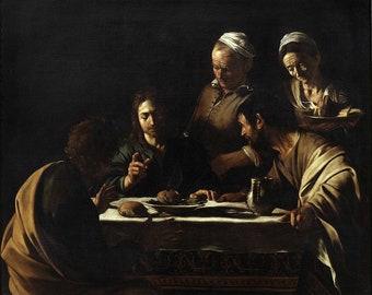 Caravaggio Supper at Emmaus (Milan) 1606, High quality hand painted oil painting reproduction