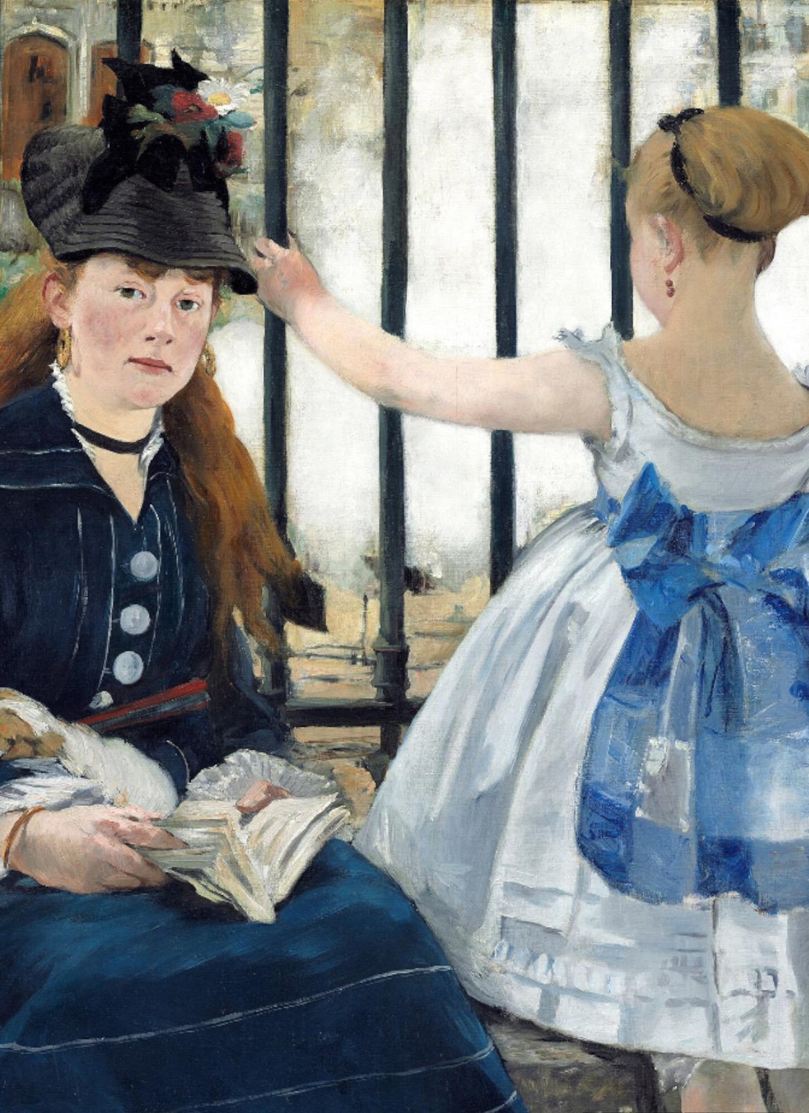 Manet、FEMME A L'EPINGLE D'OR、海外版超希少レゾネ Edouard Manet Le Chemin De Fer 1873, Hand-painted Oil Painting