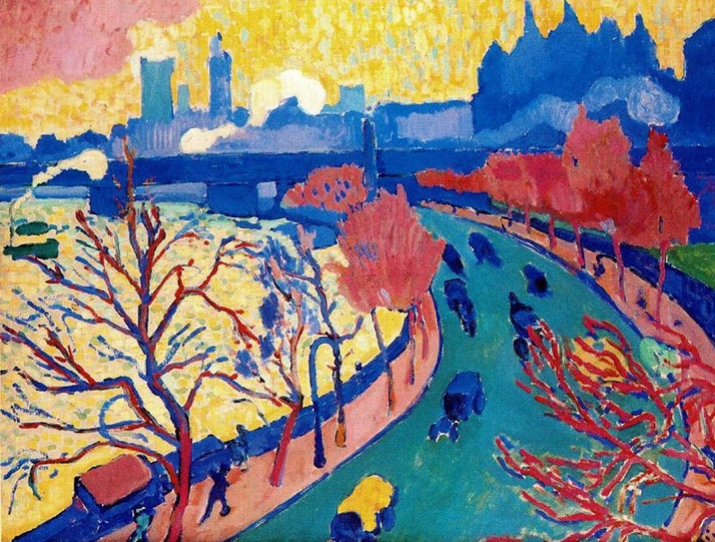 Andre Derain Charing Cross Bridge, 1906, oil on canvas, Hand painted oil painting reproduction image 1