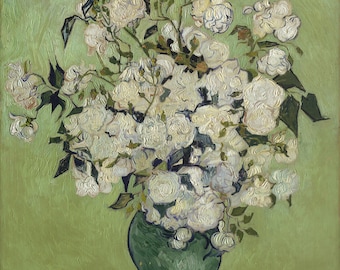 Vincent Van Gogh Vase of Roses 1890, High quality Hand painted oil painting reproduction