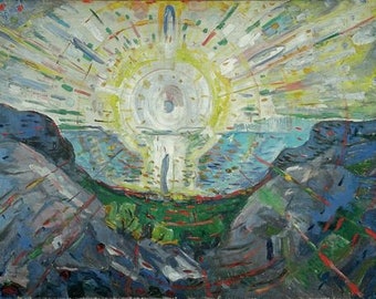 エドヴァルド・ムンク『星月夜』（1922-1924）美術館品質のロールド