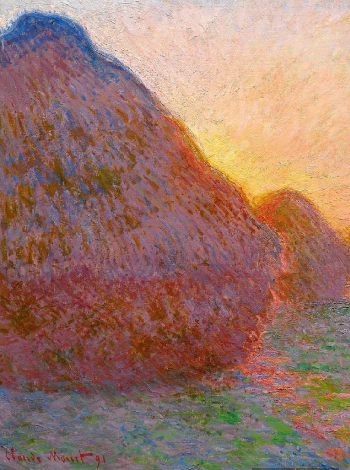 クロード・モネ「積みわら」1890-1891年、印象派、キャンバスに