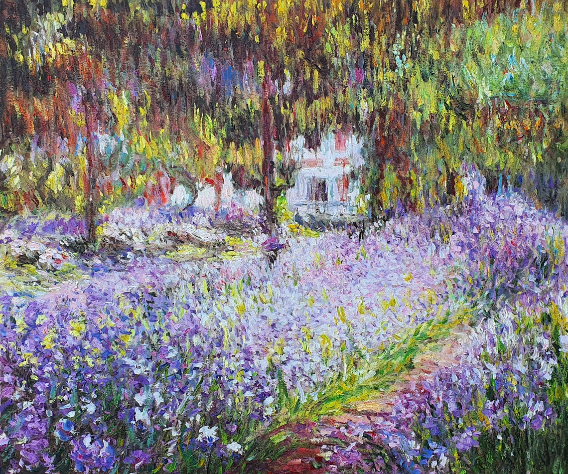 Claude Irises in Garden 1900 Impressionism High Etsy