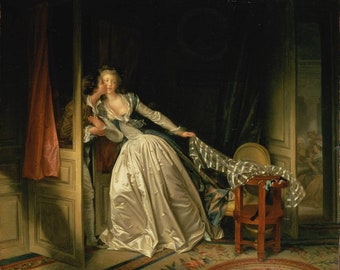 ジャン＝オノレ・フラゴナール - 盗まれたキス c1788 美術館品質の
