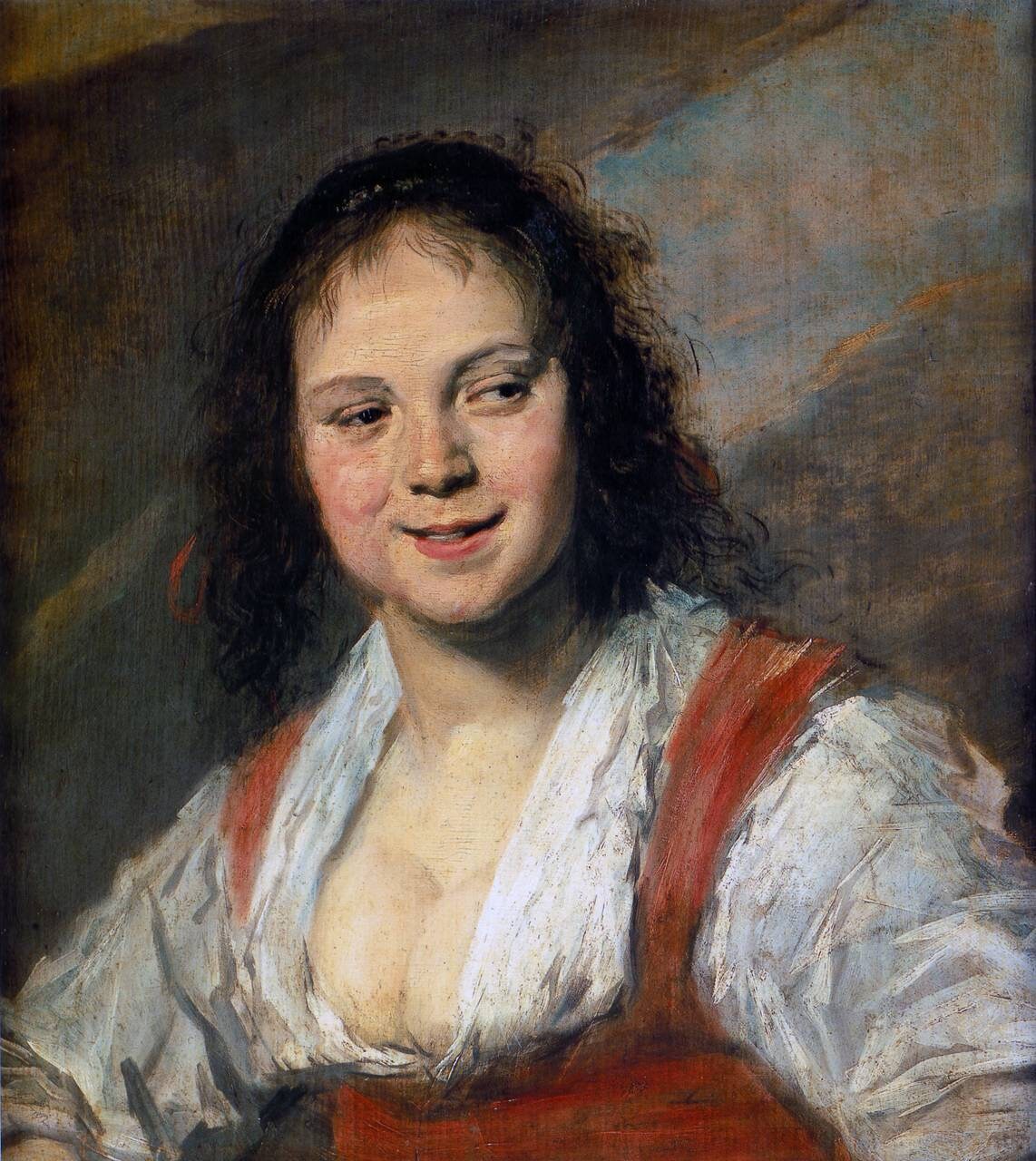 フランス・ハルス作「ジプシーの少女」（1628年）、手描きの油絵複製画