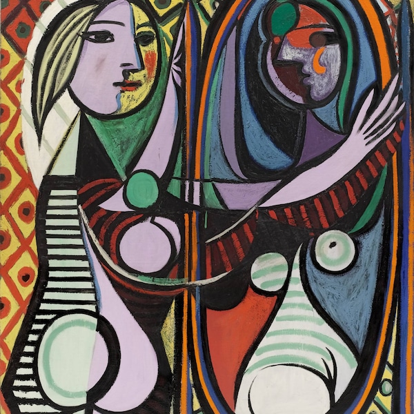 Pablo Picasso Meisje voor een spiegel 1932, handgeschilderde olieverfschilderij reproductie