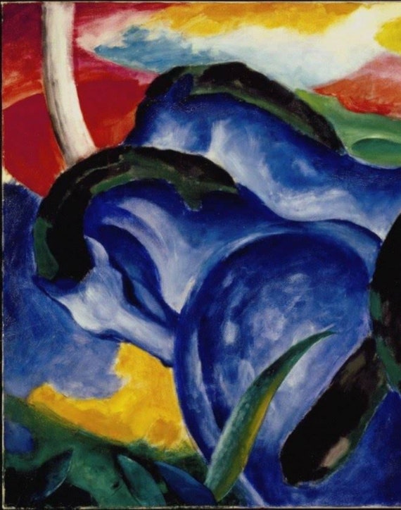 Franz Marc the Large Blue Horses 1911, High Quality Oil Painting
