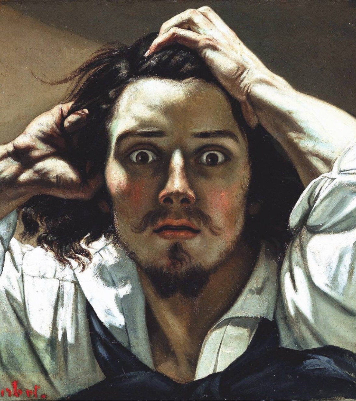ギュスターヴ・クールベ「絶望」または「絶望した男」1843年、高品質の