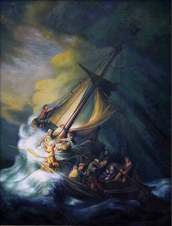 The Storm on the Sea of Galilee 1633 Canvas Art Print by Rembrandt van Rijn