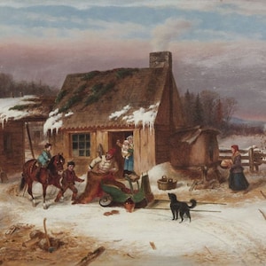 Cornelius Krieghoff A Trip to Town 1865, High-quality hand-painted oil painting reproduction