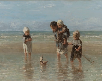 Jozef Israëls Children of the Sea 1872, High quality Hand-painted Oil painting Reproduction
