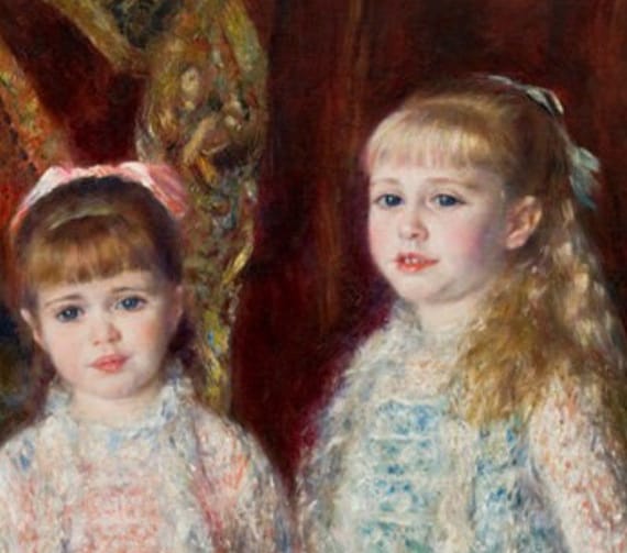 Pierre-auguste Renoir Pink and Blue, 1881, Hand-painted Oil