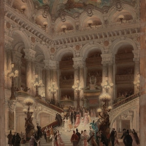 The Staircase of the Opera by Louis Beroud, Handmade oil painting reproduction, made to order classic painting
