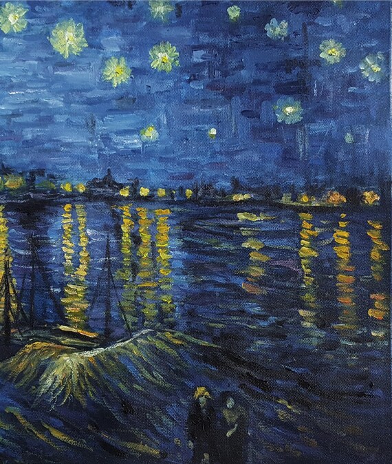 Vincent van Gogh Sterrennacht boven de Rhône Hoge kwaliteit - Etsy België