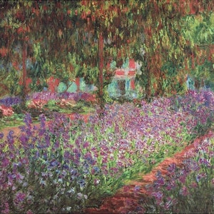 Claude Monet The Artist&#39;s Garden at Giverny 1900, impressionism, Hand painted oil painting reproduction
