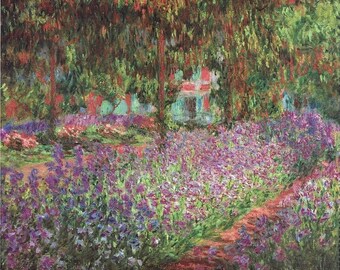 クロード・モネ『ジヴェルニーの画家の庭』1900年、印象派、手描き油絵