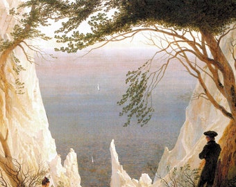 Caspar David Friedrich Chalk Cliffs at Ruegen 1818-1819, High-quality Hand painted oil paintings reproduction