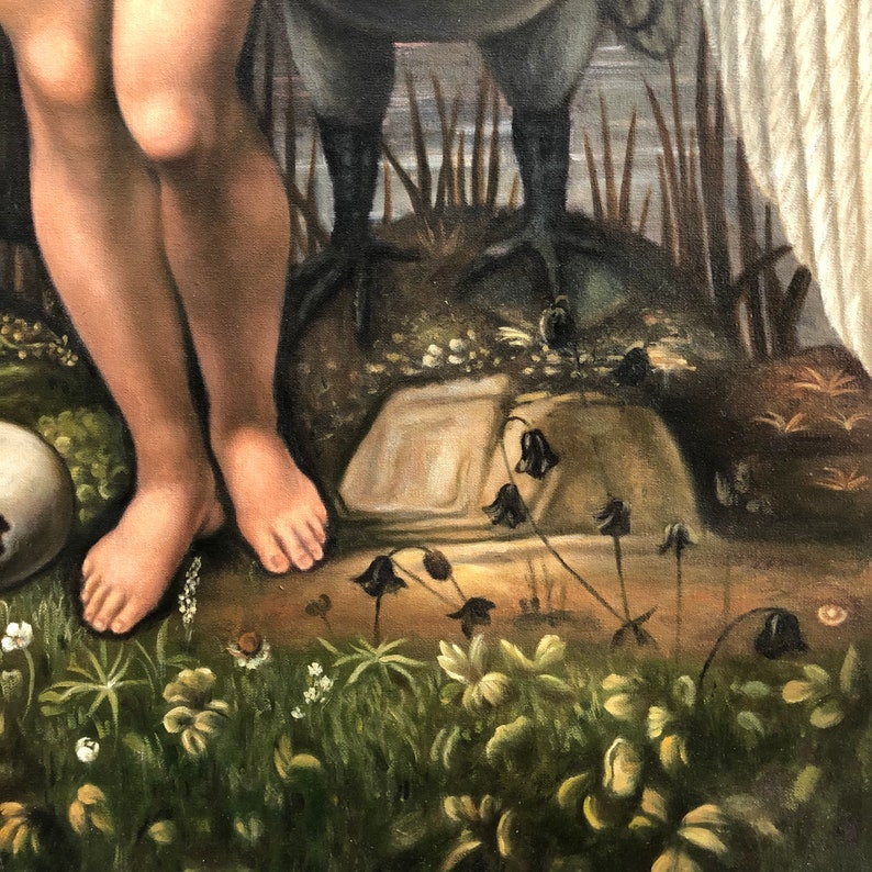 Leonardo Da Vinci Leda and the Swan 60x100cm Hand Painted Etsy Canada