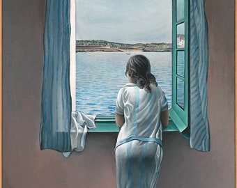 Salvador Dali Girl at the Windows 1925, Ana Maria, High Quality Hand Painted oil painting reproduction