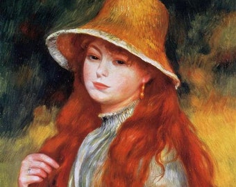 ピエール＝オーギュスト・ルノワール「麦わら帽子の少女」、1884年頃
