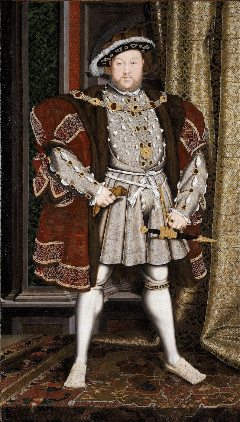 Hans Holbein the Younger Portrait of Henry VIII 1537, Oil on Canvas, High quality Hand painted oil painting reproduction image 1