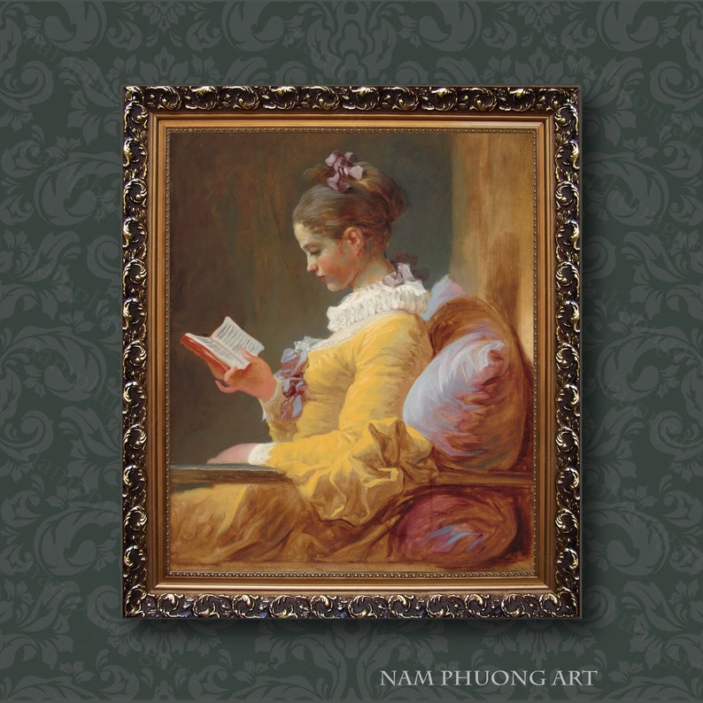 Jean-honoré Fragonard Young Girl Reading High Quality Oil - Etsy