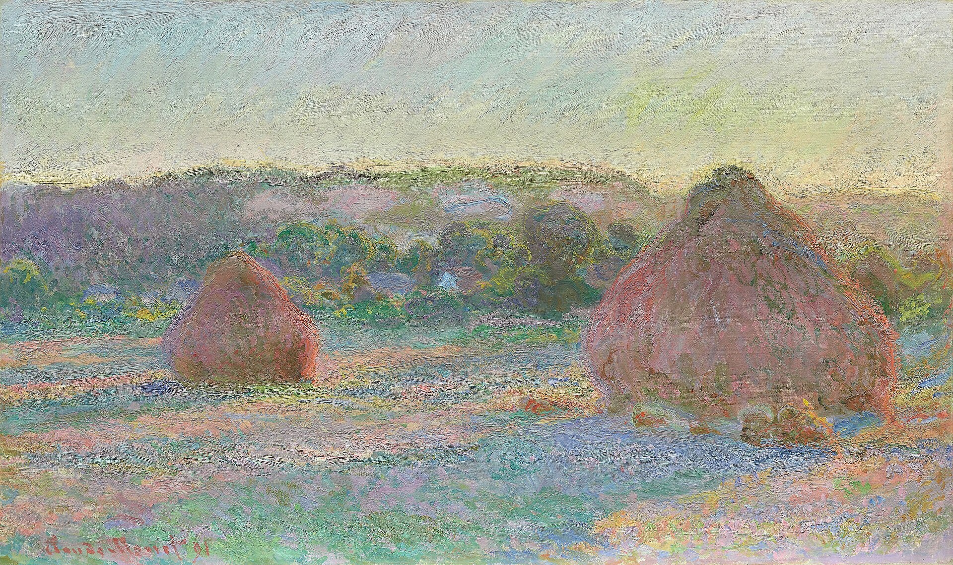 クロード・モネ - 麦の山（夏の終わり）1897年、シカゴ美術館