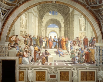 Raphael The School of Athens, Oil on Canvas, High-quality hand-painted oil painting reproduction