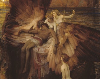 Herbert James Draper The Lament for Icarus 1898, High quality hand-painted oil painting reproduction