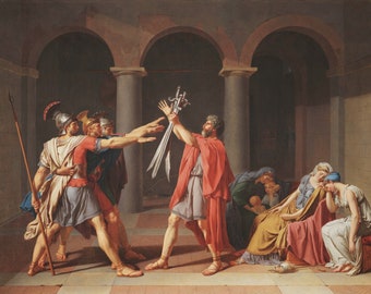 Jacques-Louis David Oath of the Horatii 1786, High quality hand painted oil painting reproduction
