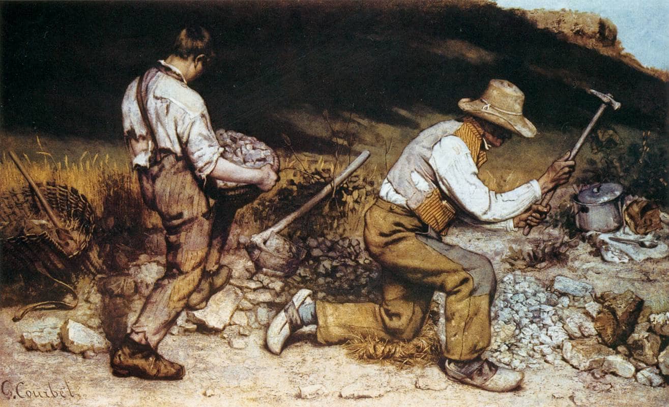 ギュスターヴ・クールベ『石砕きの民』1849年、高品質の手描き油絵複製