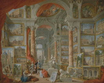 Giovanni Paolo Panini Modern Rome 1757, Hand-painted oil painting reproduction