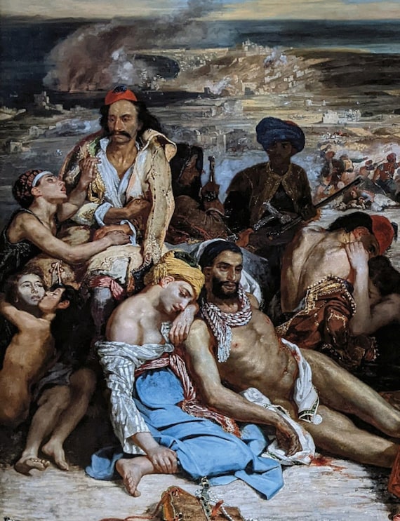 ウジェーヌ・ドラクロワ『キオス島の虐殺』1824年、高品質の手描き油絵