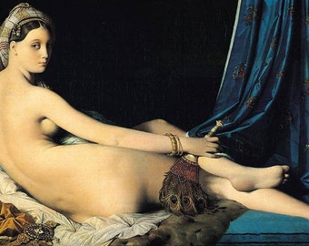 Jean Auguste Dominique Ingres La grande odalisca 1814, riproduzione della pittura a olio di alta qualità