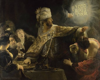 Fiesta de Rembrandt Belsasar 1635-1638, reproducción de pintura al óleo de alta calidad