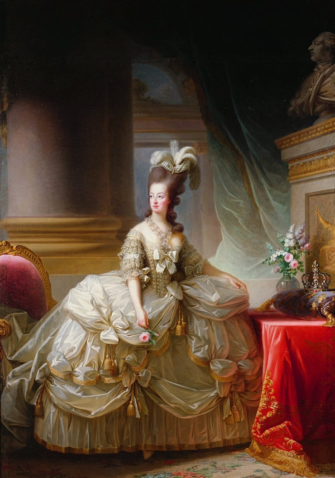 Marie Antoinette in Court Dress by Elisabeth Vigee Le Brun 1787