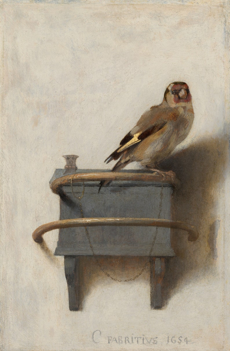 Carel Fabritius The Goldfinch 1654, High quality hand painted oil painting reproduction image 1