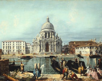 Canaletto Venice, The Church of Santa Maria della Salute, Venice, Hand-Painted oil painting reproduction