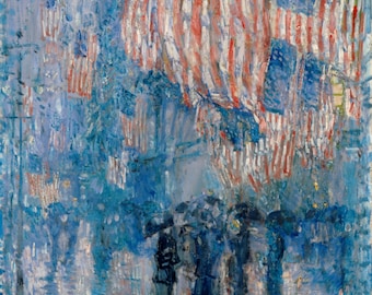 Childe Hassam The Avenue In The Rain, Art in the White House, High quality hand painted oil painting reproduction