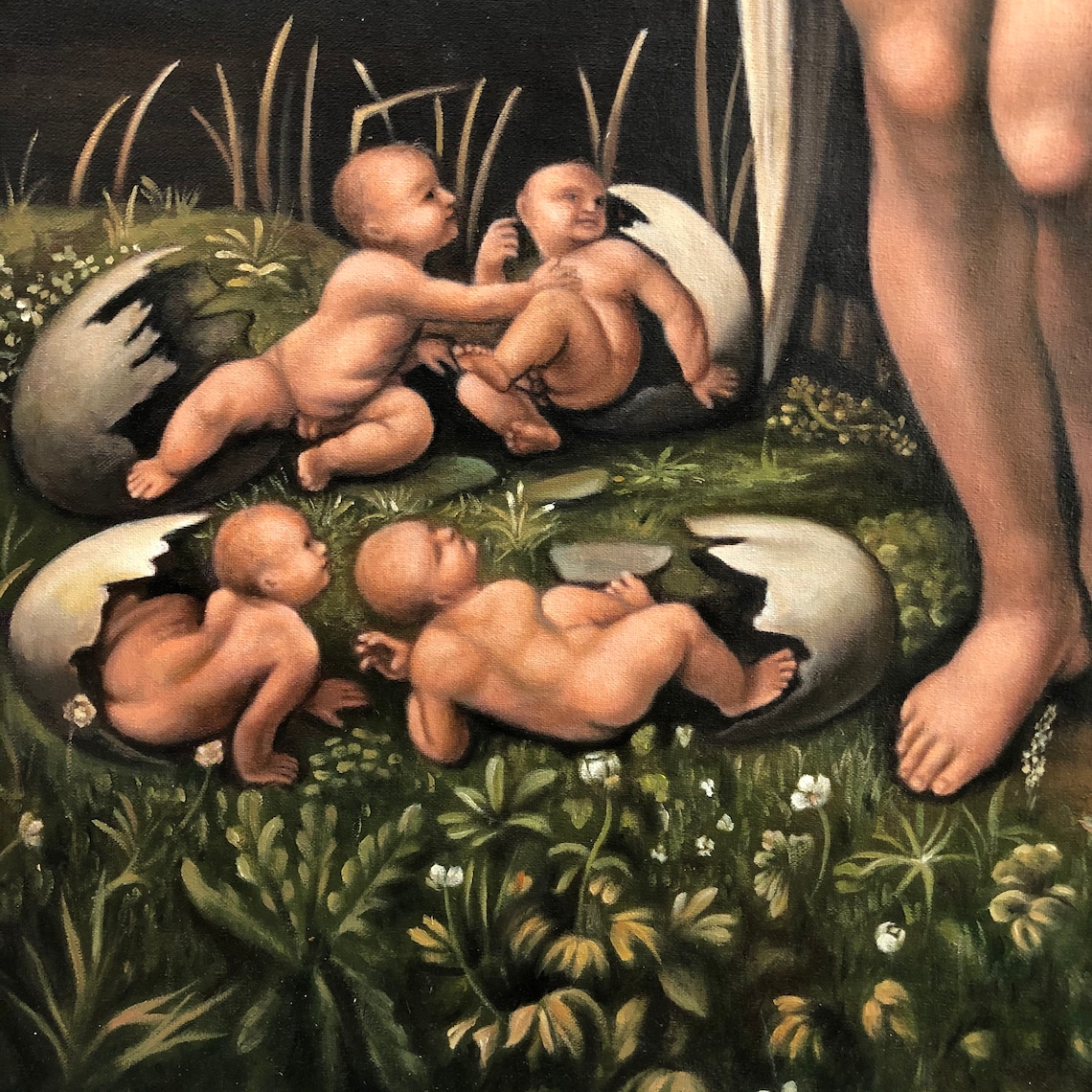 Leonardo Da Vinci Leda and the Swan High Quality Hand Painted Etsy