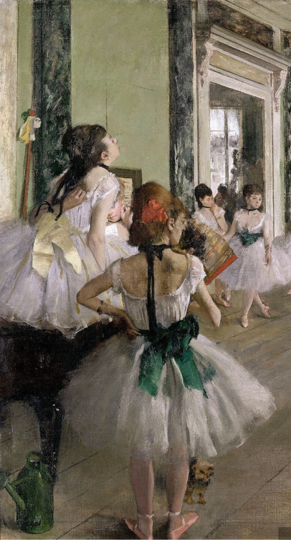 エドガー・ドガ「ダンス教室」1874年、高品質手描き油絵複製、オルセー