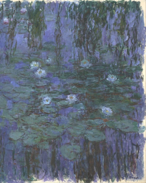 クロード・モネ、青い睡蓮、希少画集画、新品額装付 クロード・モネ、青い睡蓮、希少画集画、新品額装付 - メルカリ