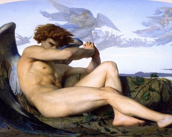 Alexandre Cabanel Fallen Angel 1847, Large oil painting reproduction